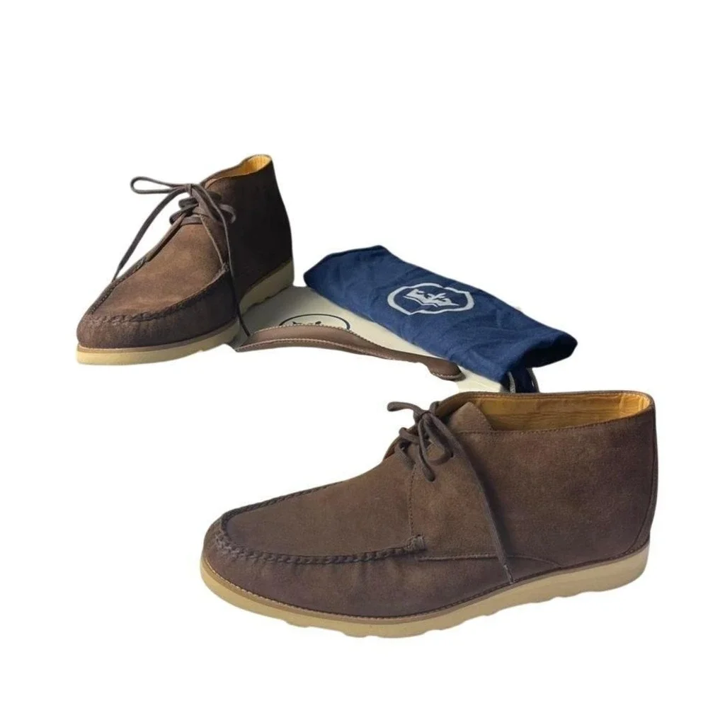 Peter Millar Men's 11.5 Brown leather suede chukka ankle boots Made in Brazil